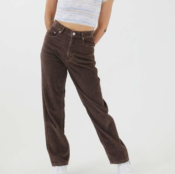 BDG Urban Outfitters Bubble Corduroy High Rise Baggy Tapered Leg Pants Brown 26 - Picture 15 of 15